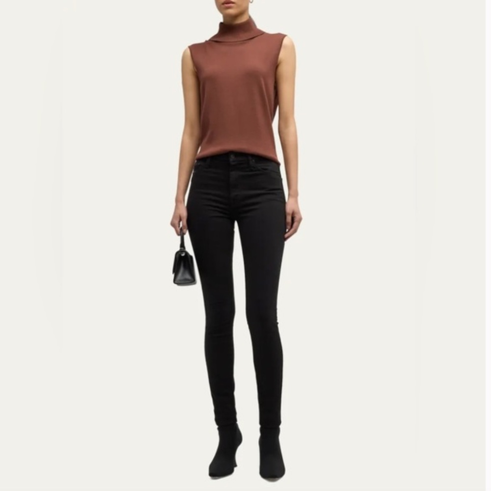 MOTHER High Waisted Looker in Not Guilty Black Wash Skinny Jeans